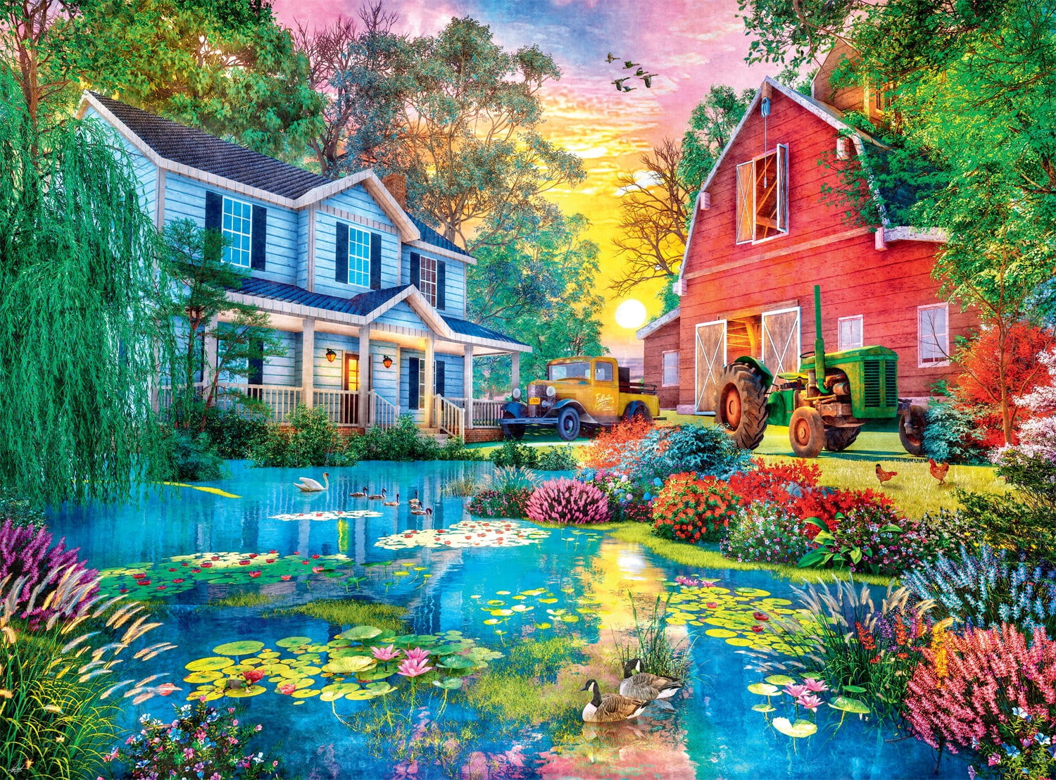 Buffalo Games 1000-Piece Dominic Davison Old Country Farmhouse Interlocking Jigsaw Puzzle