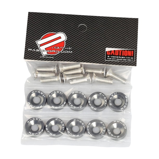 Arandelas para guardabarros M6, pernos, sujetadores, piezas de modificación de automóviles, kit de reparación del compartimiento del motor fácil de Titanio