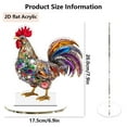 thumbnail image 7 of Fancyes 2D Colorful Chicken Decor Acrylic Desktop Plaque Creative Collectible Crafts Ornament Tabletop Sign for Bookshelf Centerpiece C, 7 of 7
