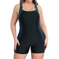 thumbnail image 1 of Charmo Plus Size Swimsuit for Womens Athletic Boyleg One Piece Bathing Suit, 1 of 5