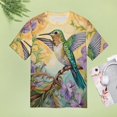 thumbnail image 4 of Flower Hummingbird T Shirts Basic T-Shirt Short Sleeve Ladies Tee Shirt Summer Graphic Clothing, 4 of 6