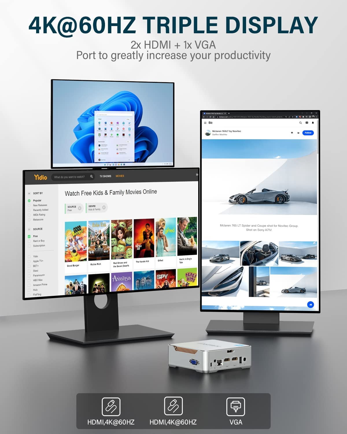 【美品】NiPoGi ミニPC N95（8GB／SSD256GB／Win 11） Nipogi mini PC Intel N95 RAM8GB SSD256GB Windows11 HDMI/BT/WiFi
