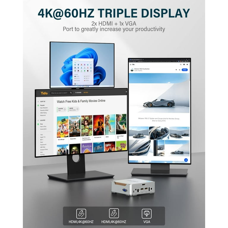 NIPOGI Mini PC n95 8GB/256GB【Windows11】 KAMRUI Mini PC Computer, Micro Desktop with Intel Alder Lake