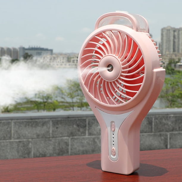 Mini fan portátil rosada de la nebulización del USB con el humectador de enfriamiento personal de la niebla, batería recargable, fan de la referencia