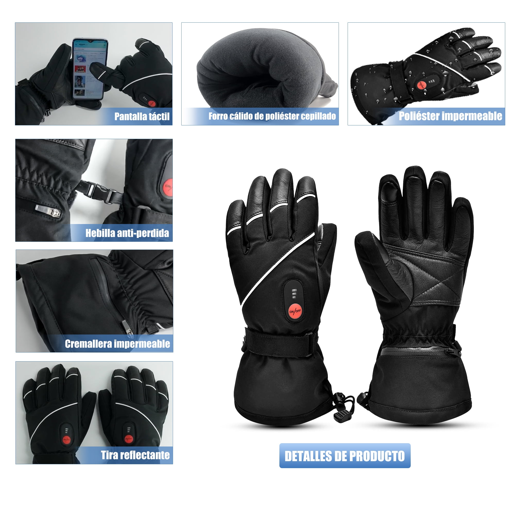 Snow deer Unisex Heated Gloves 7.4V 2200mAh Electric Rechargeable Winter Warm Glove Liners for Arthritis Raynaud Thin Gloves Riding Ski Snowboarding Hiking Cycling Hand Warmers