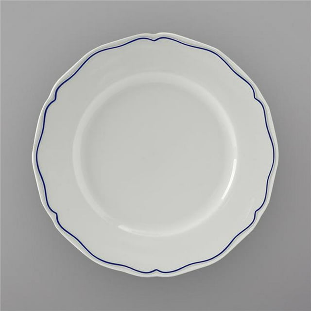 Tuxton SBA-122 6,25 Po en Porcelaine Blanche Festonnée Plaque de Bande Bleue