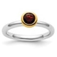 thumbnail image 2 of Auriga Fine Jewelry 925 Sterling Silver w/Gold-plated Garnet Ring for Women Size 10, 2 of 6