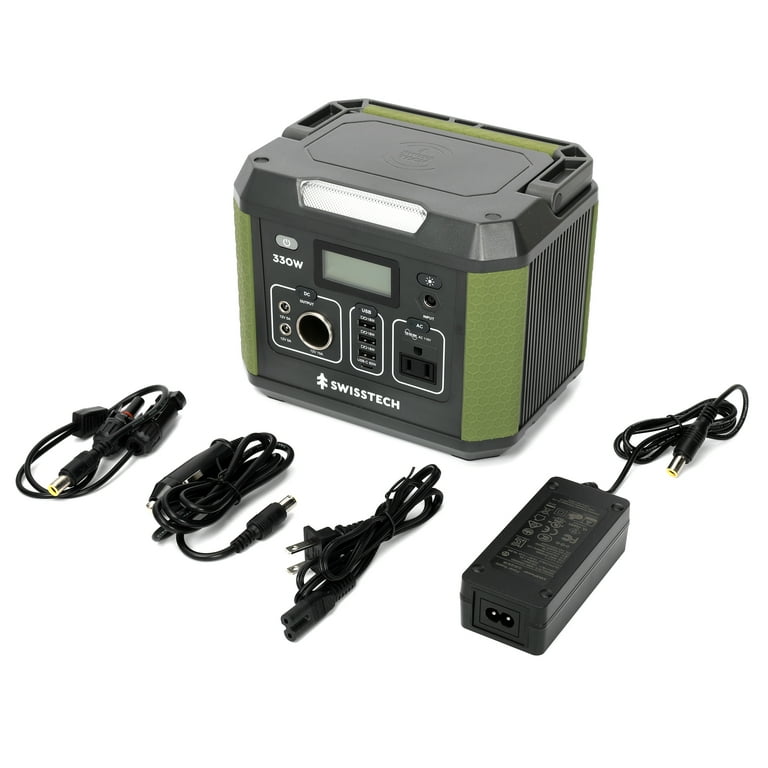 Swiss Tech 330W portable power station 288Wh solar generator for