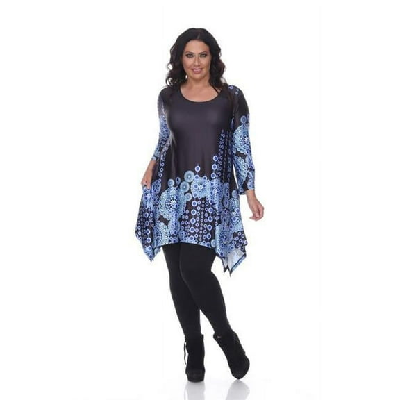 PS1301-26 1X Plus Size Rella Tunic 26, Black - Extra Large