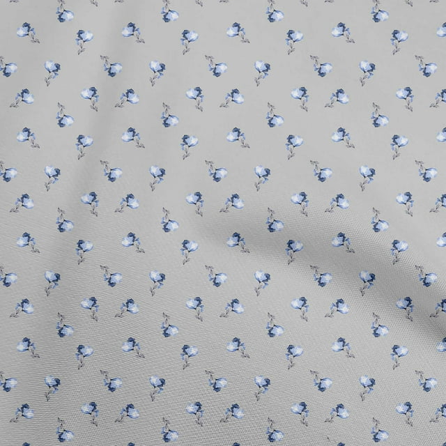 oneOone Polyester Spandex Gray Fabric Floral Sewing Craft Projects Fabric Prints By Yard 56 Inch Wide