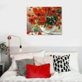 thumbnail image 5 of JRXY Red Flower Wall Art Framed Retro Flowers Pictures Canvas Wall Art Decor Wall Art Canvas Paintings Living Room Bedroom Prints Modern Artwork for Office Bathroom Kitchen (Black Framed) picture 3, 5 of 5