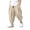 Khaki, variant on LYHaoo Boys Washed Crinkle Jogger Pants, Summer Casual Loose Fit Trousers For Kids School Daily Wear(Black)