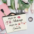 thumbnail image 5 of Zipper Makeup Bags Might Be Makeup Might Be Snacks Portable Travel Cosmetic Bag Personalized Travel Toiletry Pouch Clutch Bags Accessory Organizer, 5 of 9