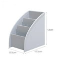 thumbnail image 3 of Trapezoidal Partition Storage Box, Thick PP Cosmetic Organizer with Three Compartments, Compact Desktop Organizer for Office Makeup Accessories, Gray, 3 of 3
