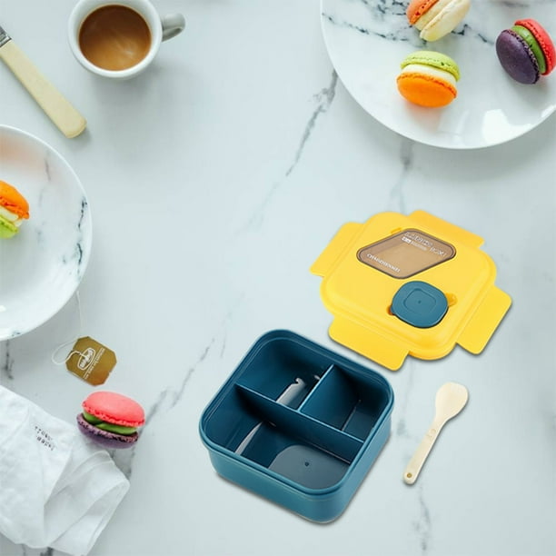 Lonchera estilo bento, recipiente de plástico apto para microondas, con separadores y vaso para salsas, contenedor portátil para comida escolar, ideal para oficina y viajes,topliu