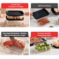 thumbnail image 5 of Virtu Glass Food Storage Containers, Grooved Base 12pc Glass Storage Containers with Lids, Microwave, Freezer & Oven Safe Meal Prep, BPA Free, Black, 5 of 9