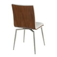 thumbnail image 4 of LumiSource Stainless Steel, Walnut Wood, Cream Fabric Mason Swivel Chair - Set of 2, 4 of 4