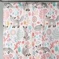 thumbnail image 5 of Lush Decor Pixie Fox Kids Animals and Flower Pattern Print Microfiber Shower Curtain, 72x72, Navy/Pink, Single, 5 of 11