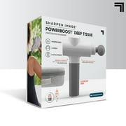Sharper Image® Powerboost® Deep Tissue Percussion Massager Full Body Massage Gun, with 5 Interchangeable Attachments, White