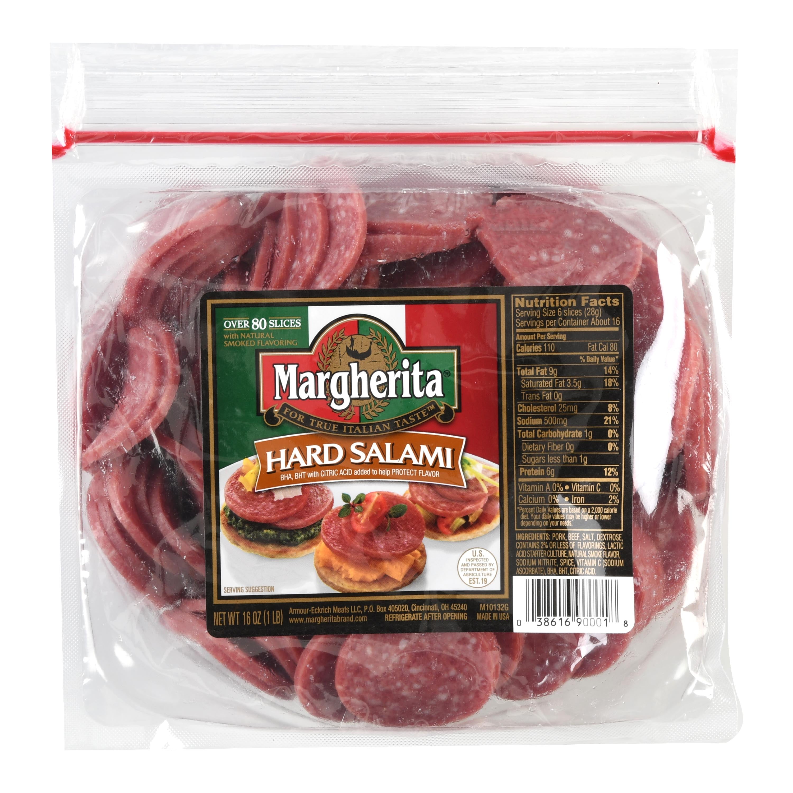 Margherita Hard Salami Slices, 16 oz