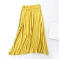 thumbnail image 5 of MIXUE Skirts For Women Summer Solid Color Elastic Waist Loose Maxi Skirt Activewear,Yellow,L, 5 of 5
