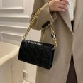 thumbnail image 1 of Bolsa Bolso de hombro de color puro geométrico retro para mujer, bolsos para axilas con cadena (negro) JShteea Para Estrenar, 1 of 9