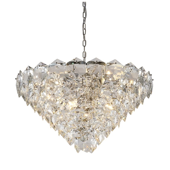 Design Living 15-Light Chrome Steel Chandelier With Clear Crystals