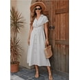 thumbnail image 2 of Women's Cotton Shirt Dress - Breathable X-Line Midi Dress With Knotted Waist Detail For A Flattering Fit, 2 of 4