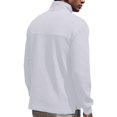 thumbnail image 5 of LNZGNM Sweatshirts for Men Stand-Up Collar Breathable Solid T-Shirts Lightweight 1/4 Zip Up Long Sleeve Sweatshirts Athletic Running Top,White XL, 5 of 5