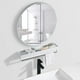 thumbnail image 3 of Espejo de baño grande, moderno, redondo, plateado, de 50 x 50 cm, para montar en la pared, de cristal HD con marco de metal cepillado para maquillaje y baño., 3 of 5