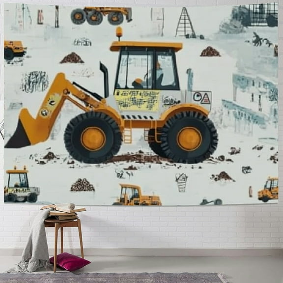 BCIIG Construction Vehicles Tapestry Wall Hanging Home Decor Art 40x30inch