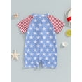 thumbnail image 5 of Gupgi Boys 4th of July 6/12/18/24M 3Y Swimwear Star Stripe Print Zipper Rash Guard Swimsuit Beachwear Bathing Suit, 5 of 9