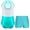 Blue Green, variant on Kids Girls Gymnastics Leotard Outfit Sparkly Rhinestones Dance Unitard and Shorts Set Ballet Blue Green 12