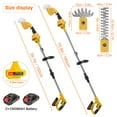 thumbnail image 2 of ZNNT 4-in-1 Cordless Telescoping Pole Hedge Trimmer/Grass Shear/Shrub Trimmer/Grass Trimmer with 2 Batteries & Charger, 21V (Yellow), 2 of 9