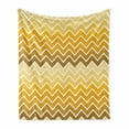 thumbnail image 1 of Chevron Soft Flannel Fleece Throw Blanket, Pattern with Zigzag Yellow Ombre Birthday Celebration Parties Gatherings, Cozy Plush for Indoor and Outdoor Use, 50" x 60", Yellow Pale Yellow, by Ambesonne, 1 of 5
