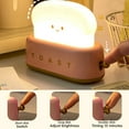 thumbnail image 6 of Lieonvis Cute Desk Decor Toaster Lamp,Rechargeable Small Lamp with Smile Face Toast Bread Cute Toaster Shape Room Decor Night Light with Timer,Christmas Gifts Ideas for Baby Kids Girls Teens Teenages, 6 of 9