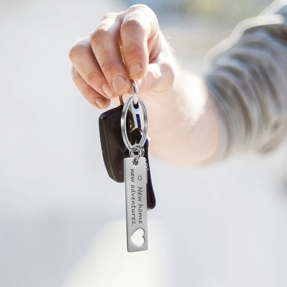 LOLIPPYY 6Pcs Sweet New Home Keychain Metal Plated Shaped Pendant for Decorative Keyrings and