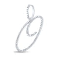thumbnail image 2 of 10kt White Gold Womens Round Diamond O Initial Letter Pendant 3/8 Cttw, 2 of 2