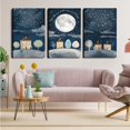 thumbnail image 2 of Canvas Poster Children's Room Wall Painting Set Watercolor Animal Theme Giraffe Bear Elephant Illustration Dream Sky Baby Room Decoration Three-piece Set Artwork Baby Space, 2 of 6
