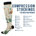 thumbnail image 2 of FORMRS Womens Knee High Socks Casual Long Thick Travel Daily Wear, 1 Pair, Beige Cats Reading, 2 of 6