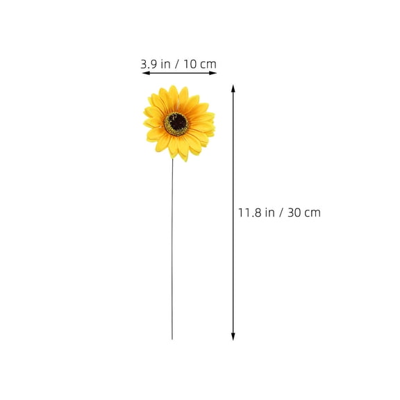 PENIKOKO 10Pcs Yellow Sunflower Garden Stakes Decorative Metal Flower Yard Insert for Outdoor Lawn and Garden Decor