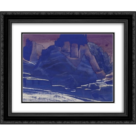 Nicholas Roerich 2x Matted 24x20 Black Ornate Framed Art Print 'Castle of King Gesar'