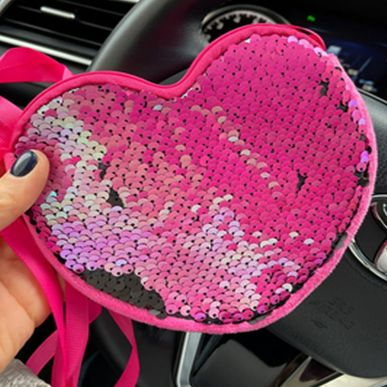 Little Girls Kids Mini Heart Shaped Crossbody Bag Sequins Handbag Coin  Wallet Clutch Bags One Shoulder Bag 