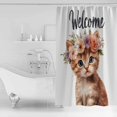 thumbnail image 4 of Small Stall Shower Curtain 36x78 Inch Narrow Half Size Cat Flower Floral Bath Curtains Bathroom Decor Watercolor Wildflowers Blooms Spring Waterproof Fabric Shower Curtain Set with Hooks 36 Inch, 4 of 6