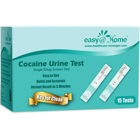 Easy@Home 15 Pack Cocaine(COC) Single Panel Drug Tests Kit - Value Pack COC Screen Urine Drug Test Kit- #EDCO-114