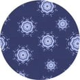 thumbnail image 1 of Ahgly Company Machine Washable Indoor Round Transitional Lapis Blue Area Rugs, 5' Round, 1 of 7