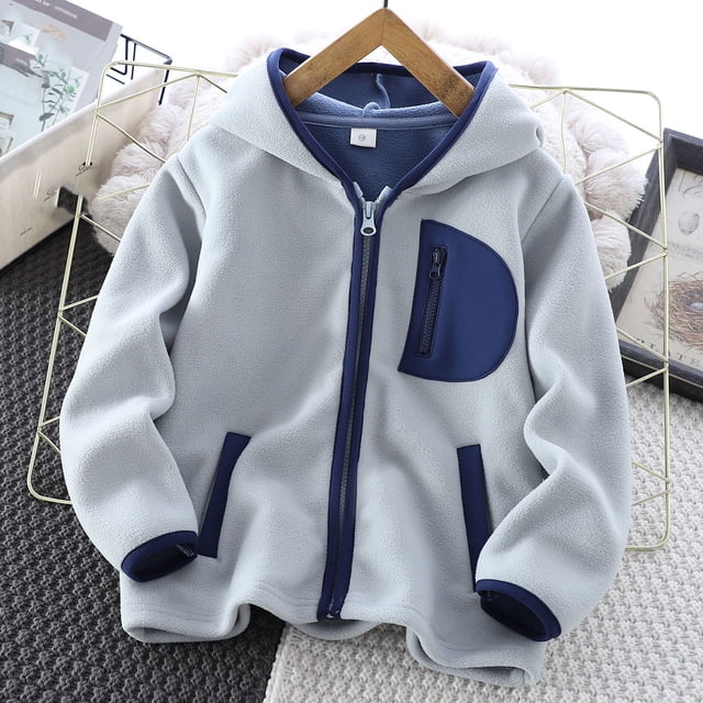 Cowsor Baby Kids Sherpa Jacket with Zipper, Cotton-Lined Fuzzy Outerwear Coat for Infant Toddler