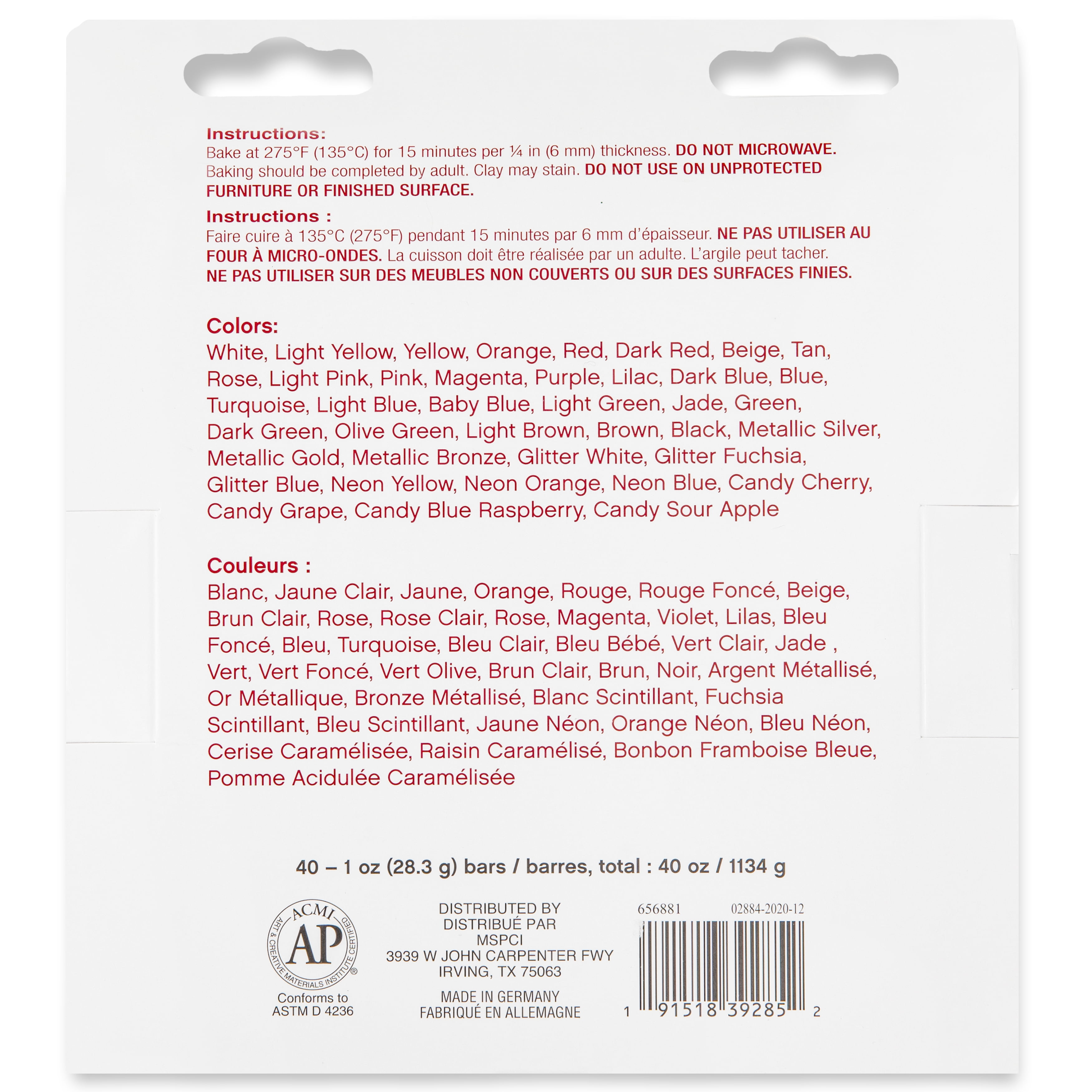 40oz. Assorted Super Value Pack Oven-Bake Clay - Clay for Sculpting - Jewelry - Modeling - School Projects - Arts & Crafts - 1 Pack