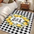 thumbnail image 4 of 3'x5' Area Rugs, Farmhouse Lemon Indoor Outdoor Area Rug for Living Room Bedroom, Bless Home Summer Black Buffalo Plaid Washable Bathroom Rugs Kitchen Floor Carpet Mats Home Decor Aesthetic, 4 of 8