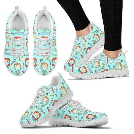 

Shoes Dentist Women Shoes Cartoon Nurse Printing Flat Sneakers Ladies Breathable Mesh Shoes for Females Spring Flats 2021